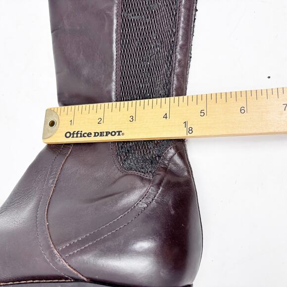 Aquatalia Knee Boots Size 7 Italian Brown 50/50 Leather Stretch Riding Boots - Picture 13 of 16